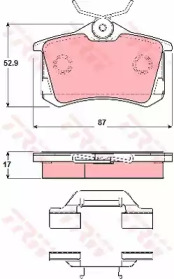 GDB1416 TRW - Гальмівні колодки до дисків