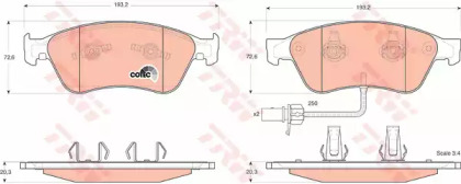 GDB1553 TRW - Гальмівні колодки до дисків