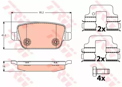 GDB1732 TRW - Гальмівні колодки до дисків