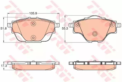 GDB2034 TRW - Гальмівні колодки до дисків
