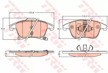 GDB2092 TRW - Гальмівні колодки до дисків