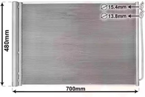 Радіатор кондиціонера BMW F07/F10/F01 5/7 10- (вир-во Van Wezel)