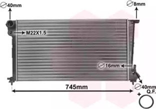 Радіатор охолодження CT BERL/XSARA D MT CLIPS (Van Wezel)
