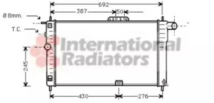 Радіатор охолодження DAEWOO NEXIA 15 MT - AC 94- (Van Wezel)
