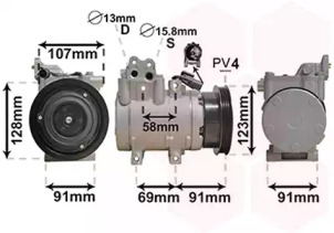 Компресор кондиціонера HYUNDAI MATRIX/KIA SPORTAGE II (KM) (Van Wezel)