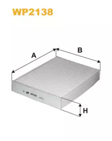 Фільтр салону Renault Trafic, Vivaro, Megane, Scenic (13-) A=260, B=194, H=38 (WP2138) WIX